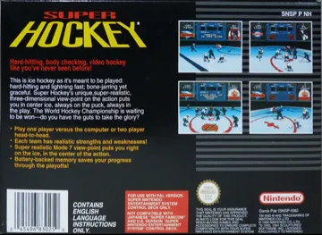 Super Hockey (Europe) box cover back